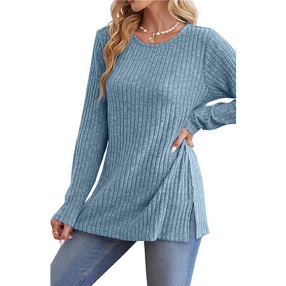 Women's Sweaters – Long Sleeve Tunic Tops, Perfect for Wearing with Leggings - Picture 4 of 7